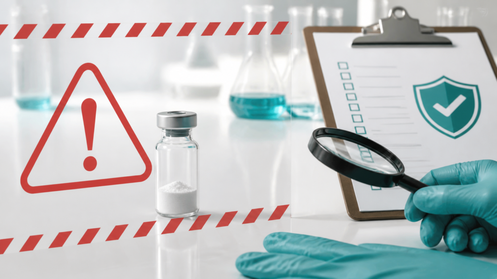 Research use only warning on consumer peptide websites